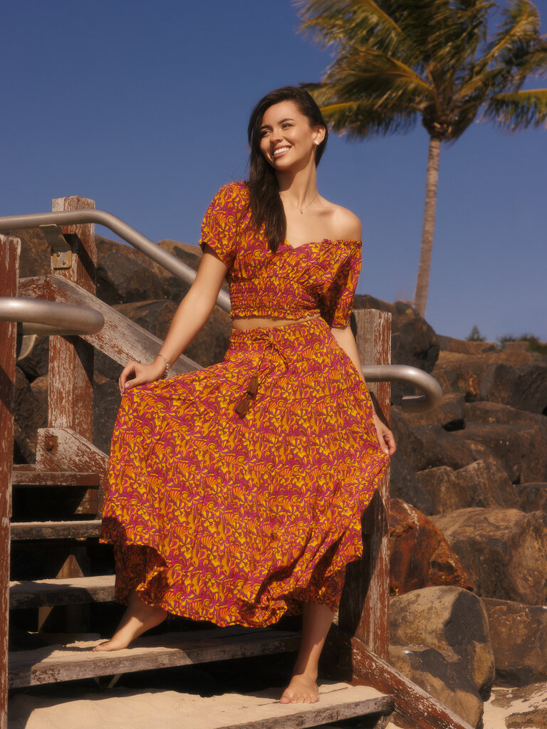 Honey & Stone Co PENNY CALIFORNIA DREAMIN' MAXI SKIRT