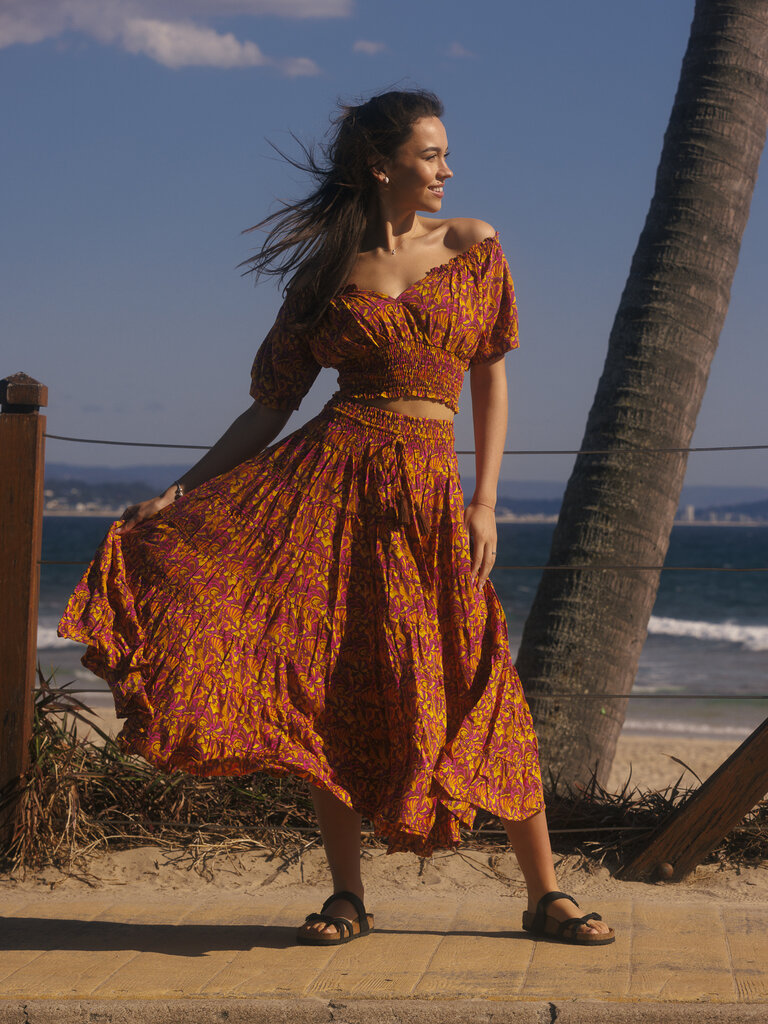 Honey & Stone Co PENNY CALIFORNIA DREAMIN' MAXI SKIRT