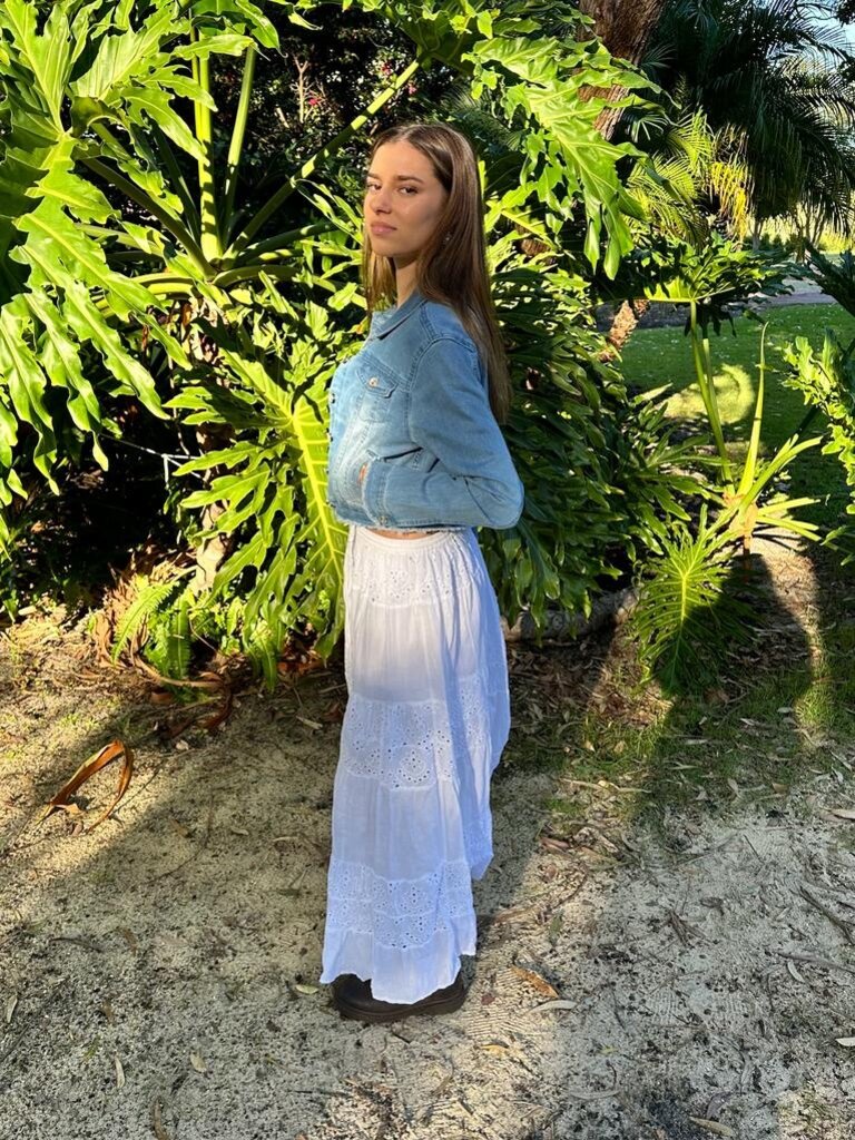 Naked Gypsy APRIL BRODERIE ANGLAISE  WHITE MAXI SKIRT