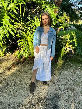 Naked Gypsy APRIL BRODERIE ANGLAISE  WHITE MAXI SKIRT Naked Gypsy APRIL BRODERIE ANGLAISE  WHITE MAXI SKIRT