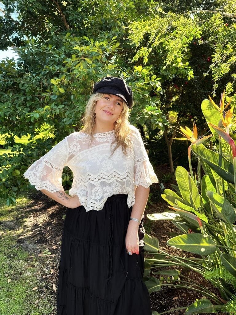 Naked Gypsy BELLA TIERED BLACK MAXI SKIRT