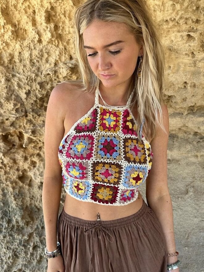 TOP BODHI CROCHET EARTH - Naked Gypsy