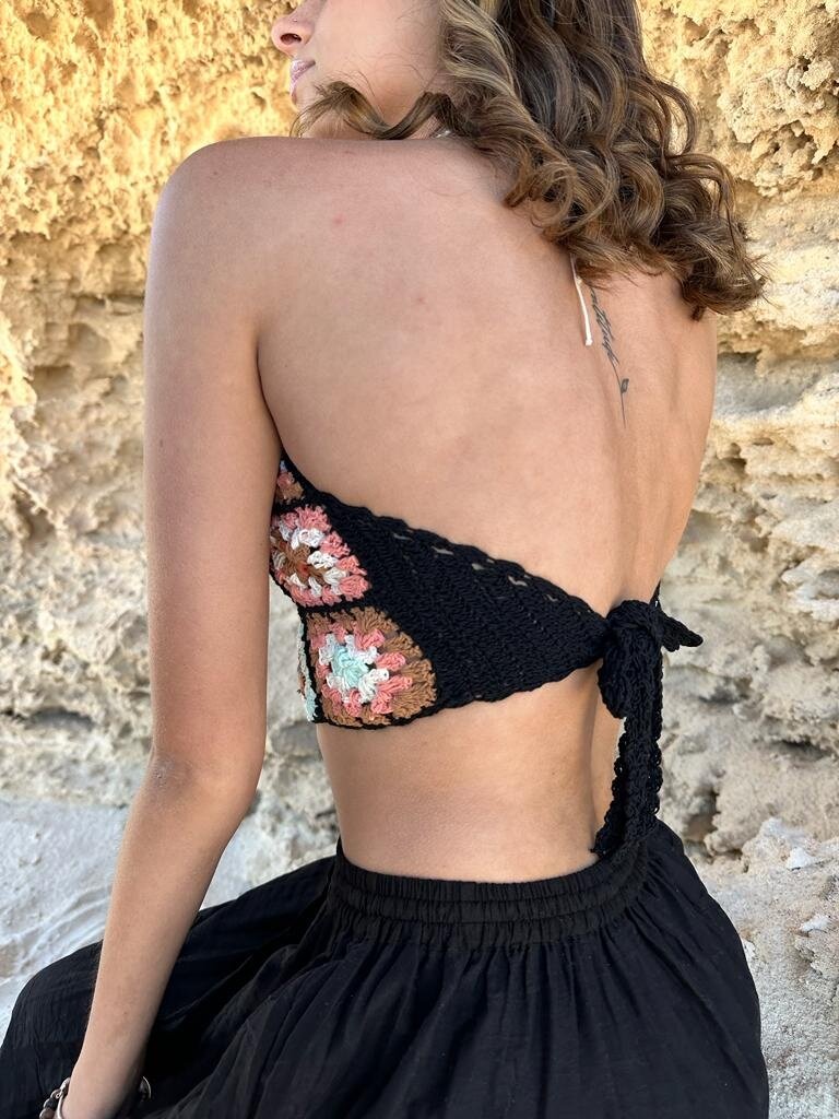 Naked Gypsy LUNA CROCHET TOP MIDNIGHT