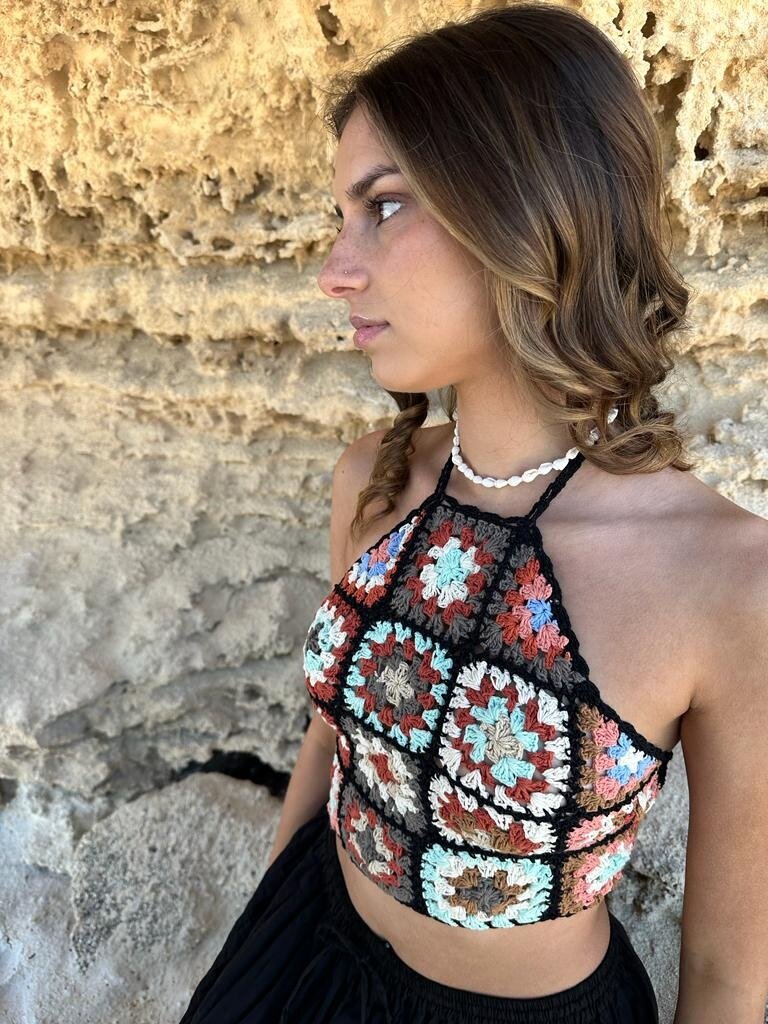 Naked Gypsy LUNA CROCHET TOP MIDNIGHT