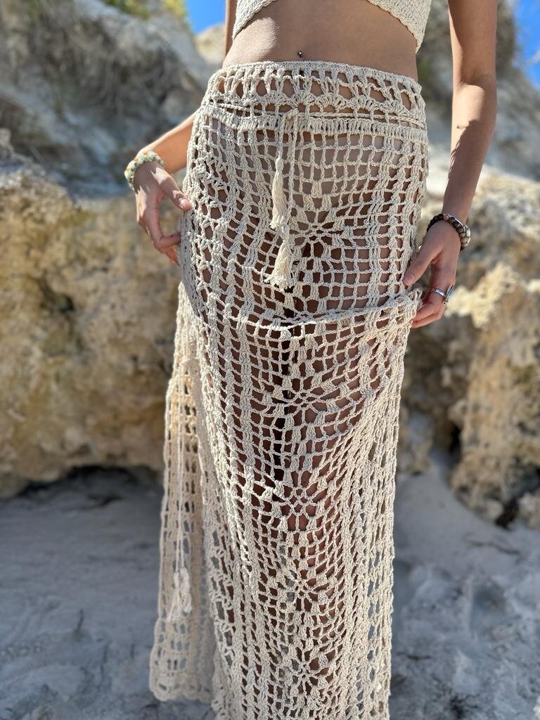 Naked Gypsy COVE CROCHET VINTAGE CREAM SKIRT