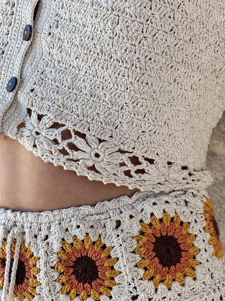 Naked Gypsy BODHI CROCHET SUNFLOWER SHORTS