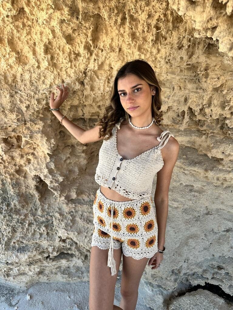 Naked Gypsy BODHI CROCHET SUNFLOWER SHORTS