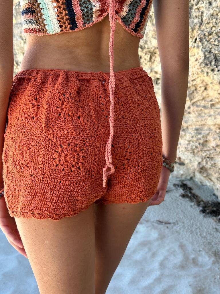 Naked Gypsy BODHI CROCHET SHORTS RUST