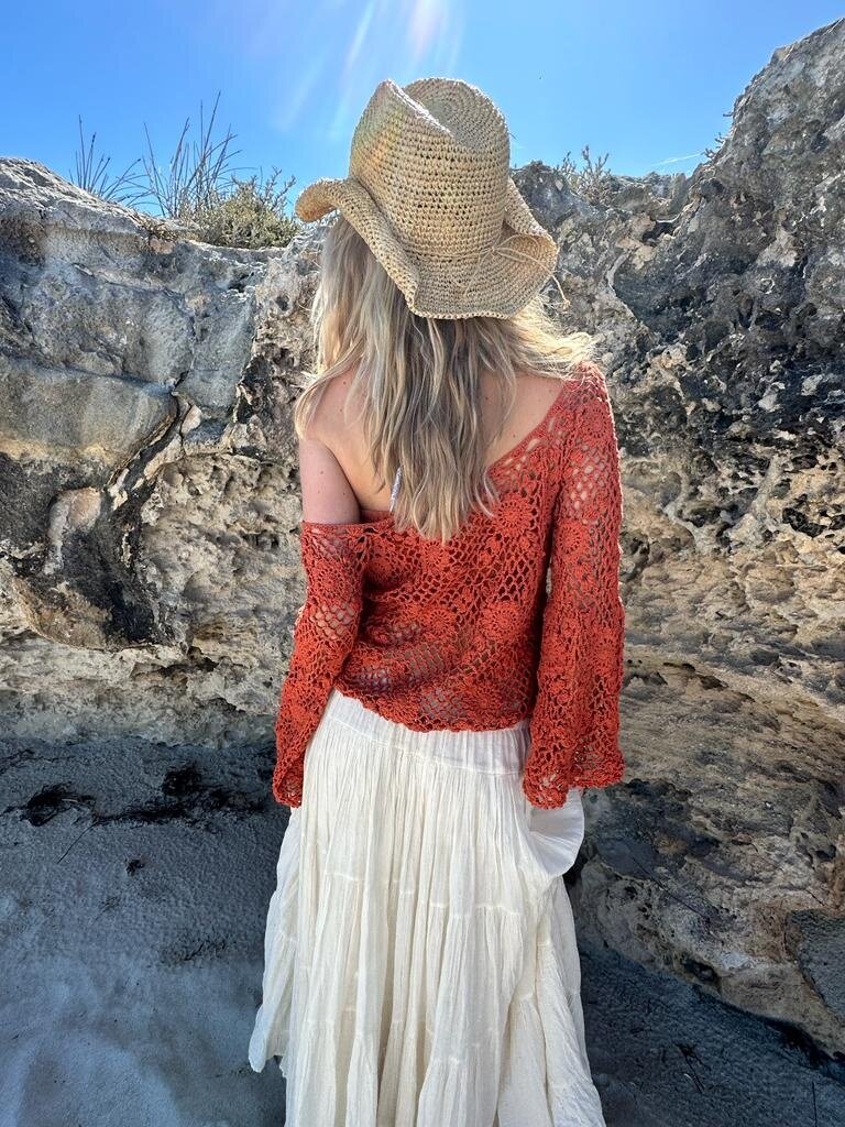 Naked Gypsy KYLO CROCHET TOP RUST