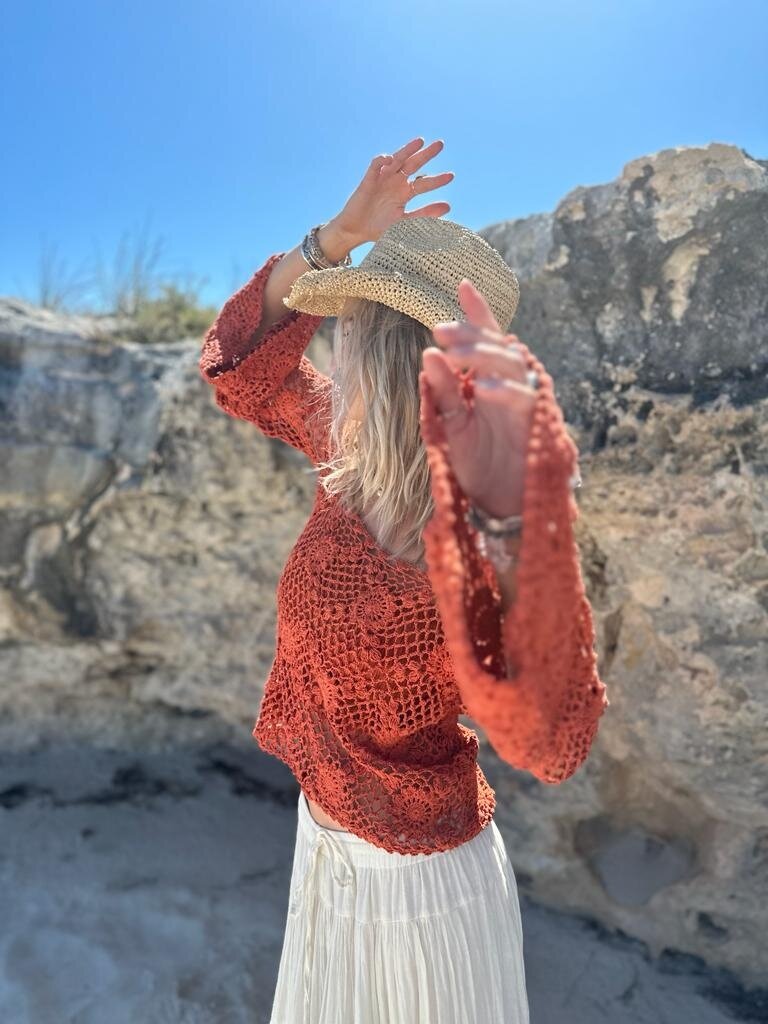 Naked Gypsy KYLO CROCHET TOP RUST