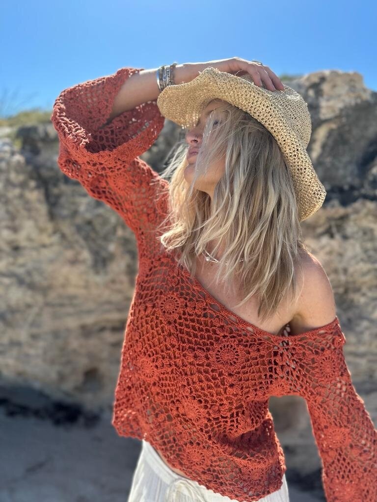 Naked Gypsy KYLO CROCHET TOP RUST
