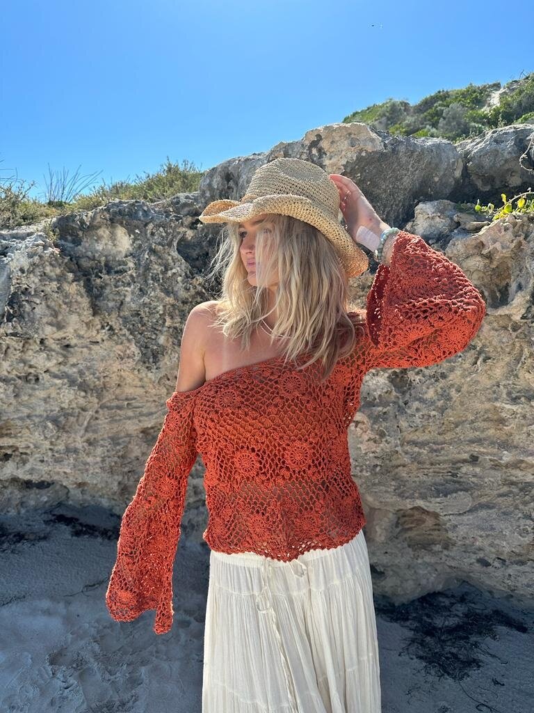 Naked Gypsy KYLO CROCHET TOP RUST