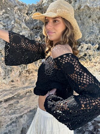Naked Gypsy KYLO CROCHET TOP BLACK Naked Gypsy KYLO CROCHET TOP BLACK