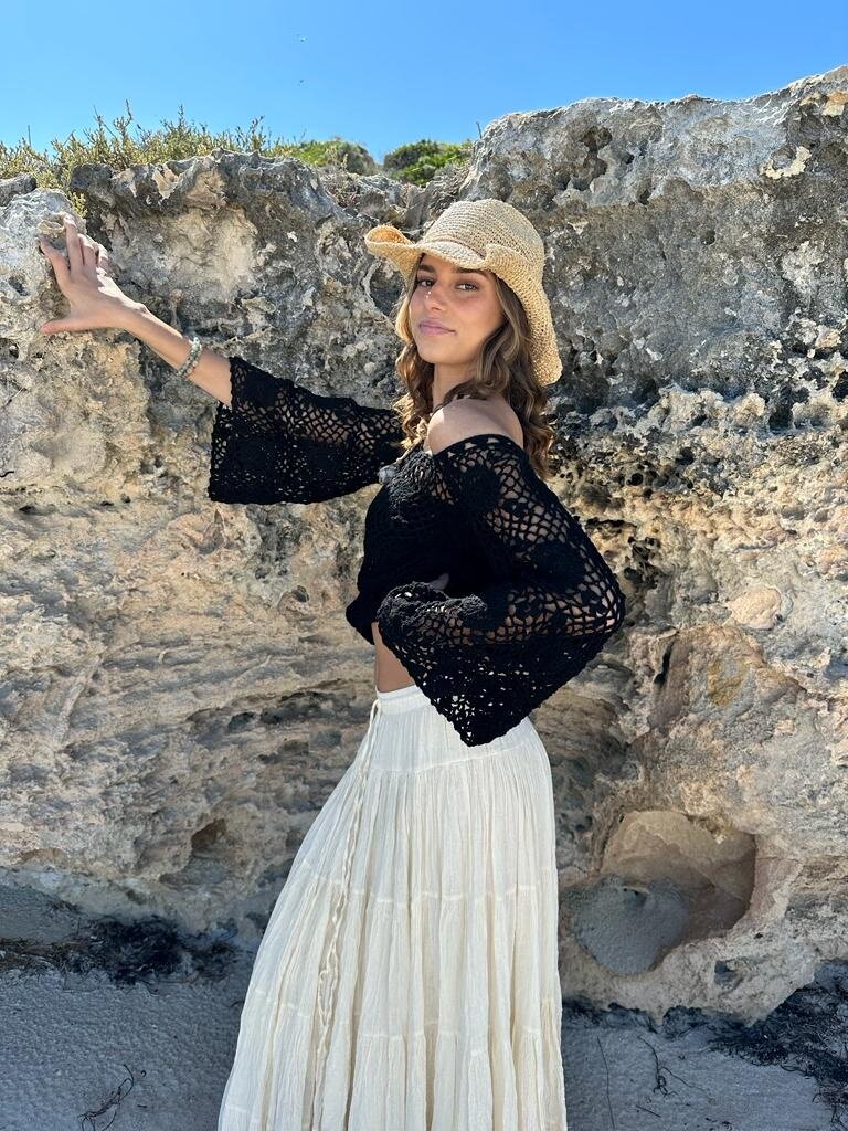 Naked Gypsy KYLO CROCHET TOP BLACK