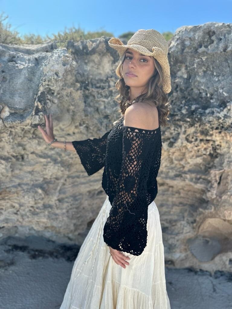 Naked Gypsy KYLO CROCHET TOP BLACK