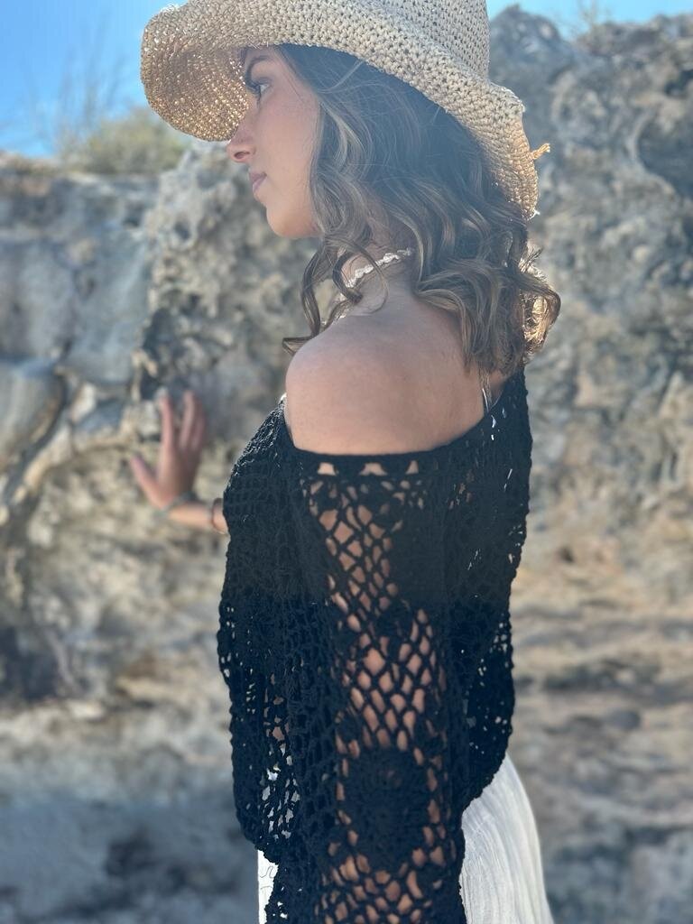 Naked Gypsy KYLO CROCHET TOP BLACK