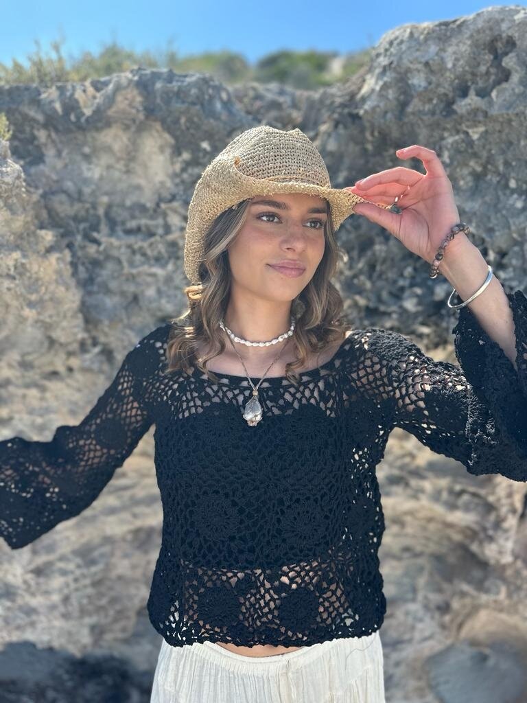 Naked Gypsy KYLO CROCHET TOP BLACK