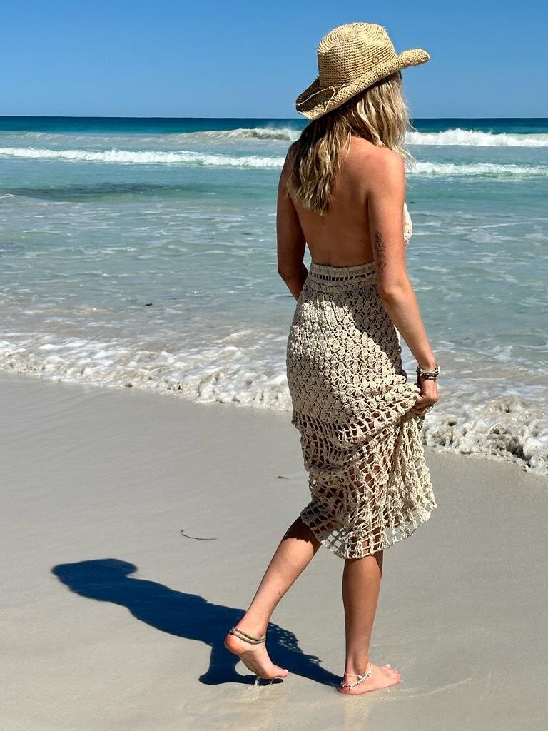 Naked Gypsy HARMONIA CROCHET VINTAGE CREAM DRESS