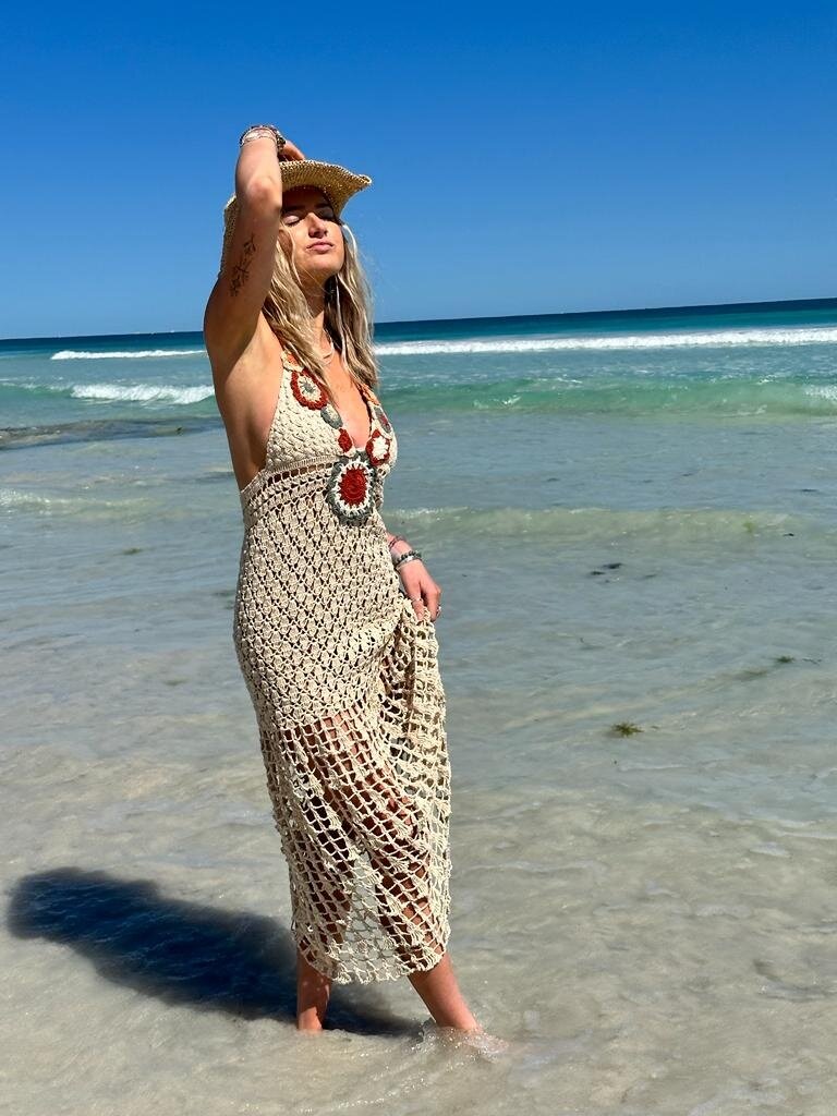 Naked Gypsy HARMONIA CROCHET VINTAGE CREAM DRESS