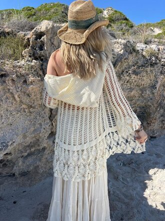 Naked Gypsy AZRA CROCHET CARDIGAN CREAM