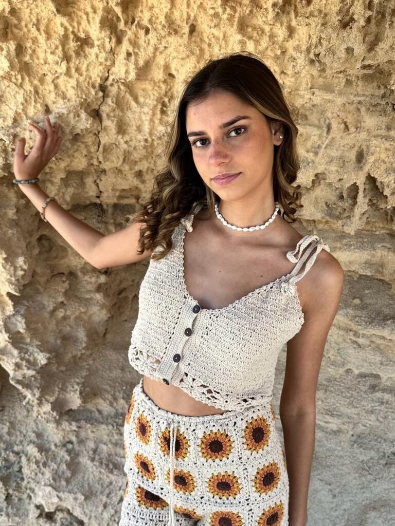 Cream crochet top new arrivals