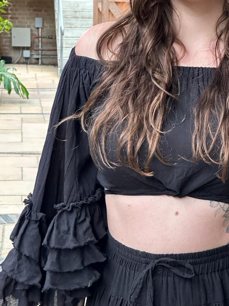 RIO RUFFLE OFF THE SHOULDER BLACK