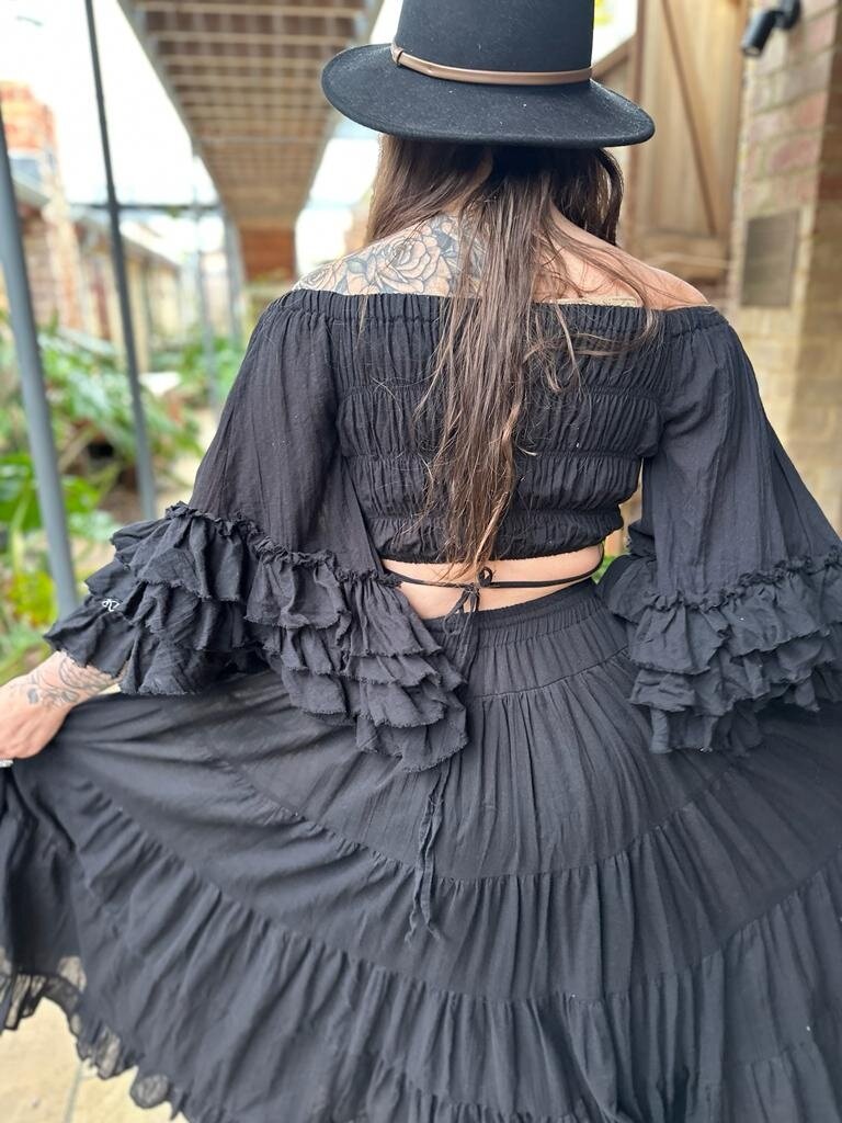 RIO RUFFLE OFF THE SHOULDER BLACK