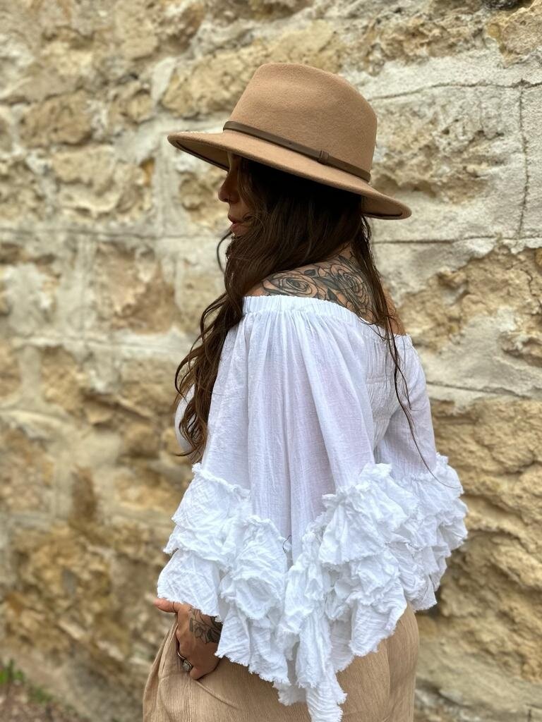 RIO RUFFLE OFF THE SHOULDER WHITE