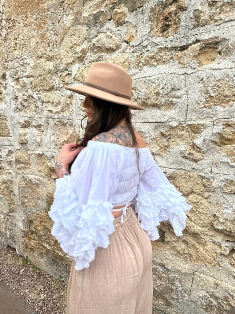 RIO RUFFLE OFF THE SHOULDER WHITE