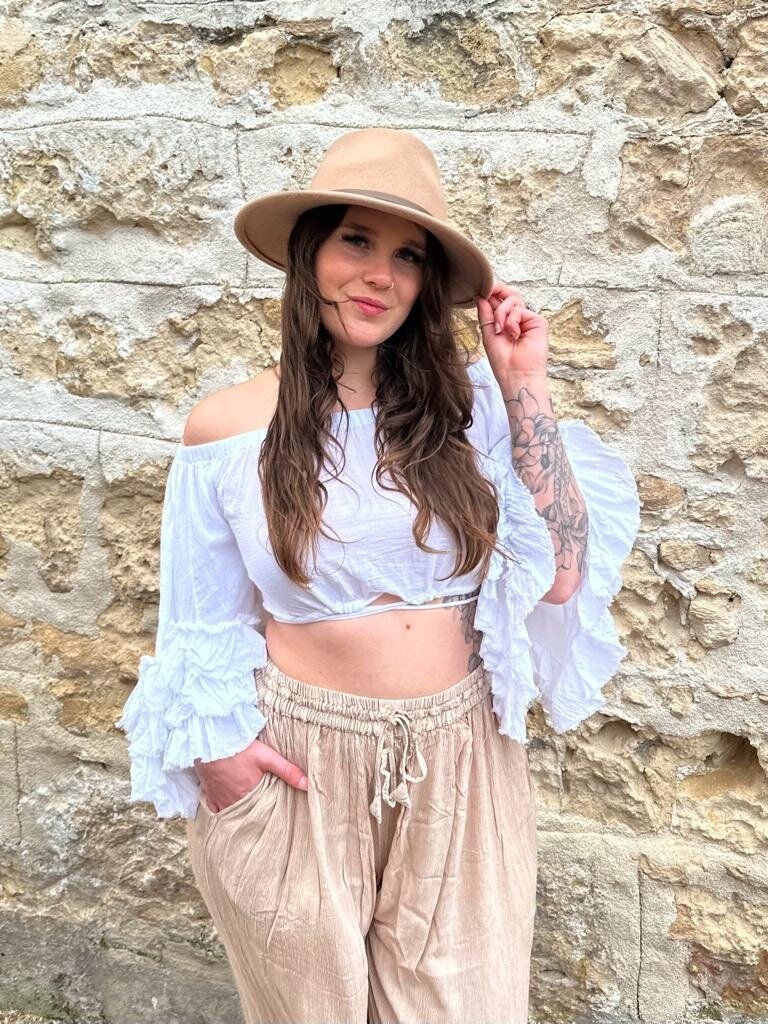 RIO RUFFLE OFF THE SHOULDER WHITE