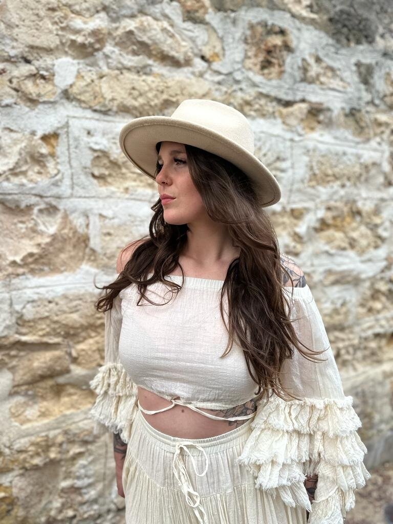 RIO RUFFLE OFF THE SHOULDER VINTAGE CREAM