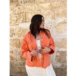 MUTIG RELAXED FIT DENIM JACKET CORAL