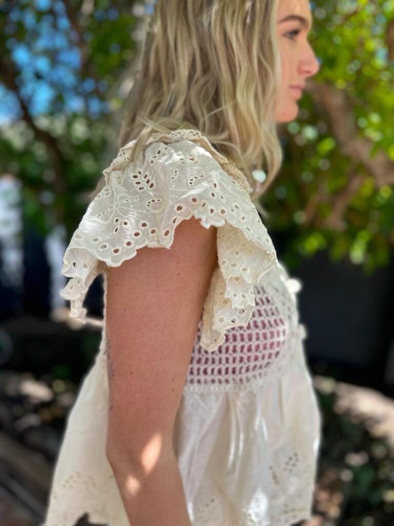 BABYDOLL VINTAGE CREAM TOP