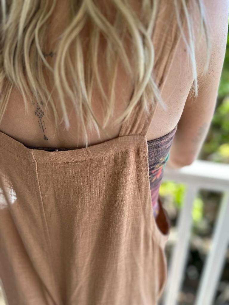 BUTTON UP CLAY JUMPSUIT