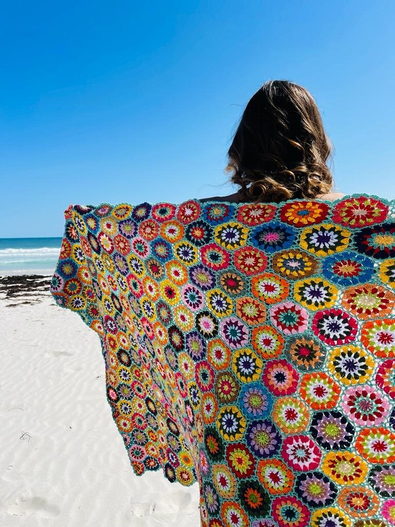 Naked Gypsy BOHO CROCHET THROW RUG