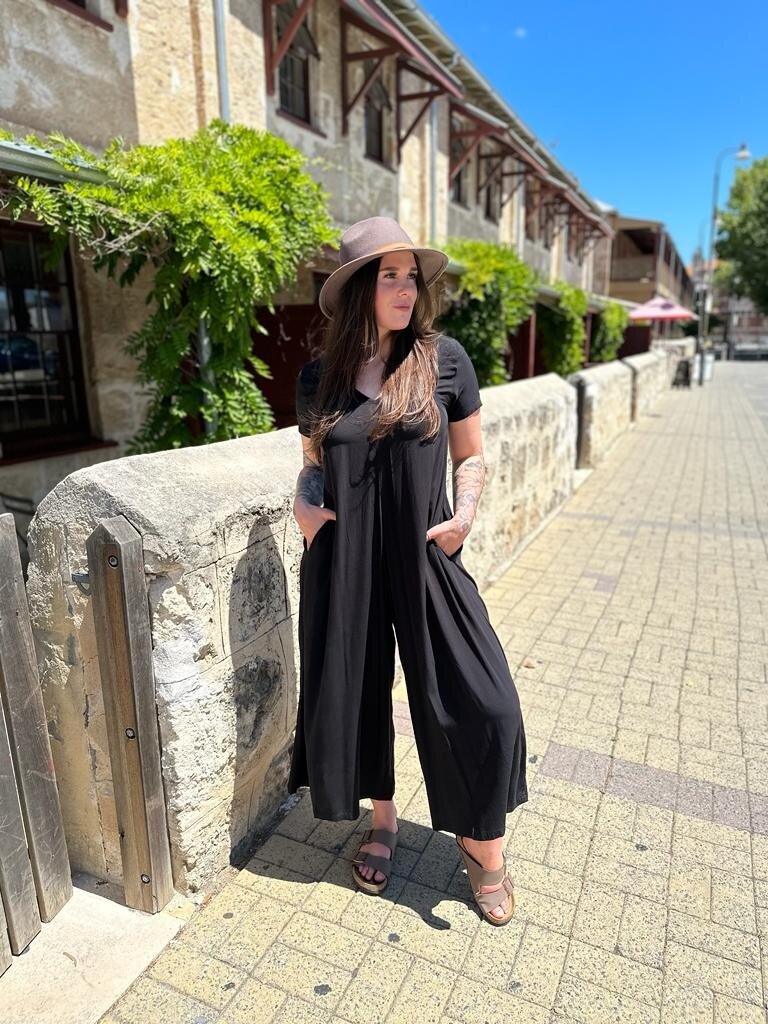 Honey & Stone Co BLACK HARLOW JUMPSUIT