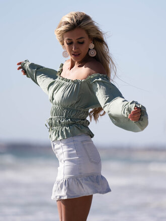 Honey & Stone Co MOLLY SAGE TOP Honey & Stone Co MOLLY SAGE TOP