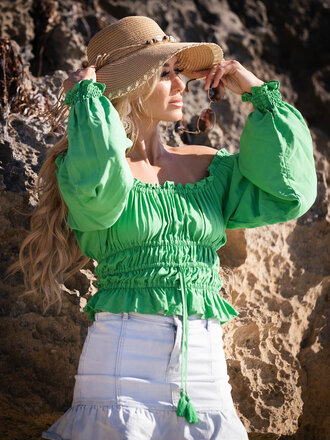 Honey & Stone Co MOLLY PARAKEET TOP Honey & Stone Co MOLLY PARAKEET TOP