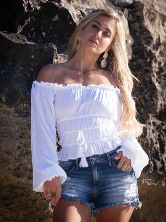 Honey & Stone Co MOLLY WHITE TOP Honey & Stone Co MOLLY WHITE TOP