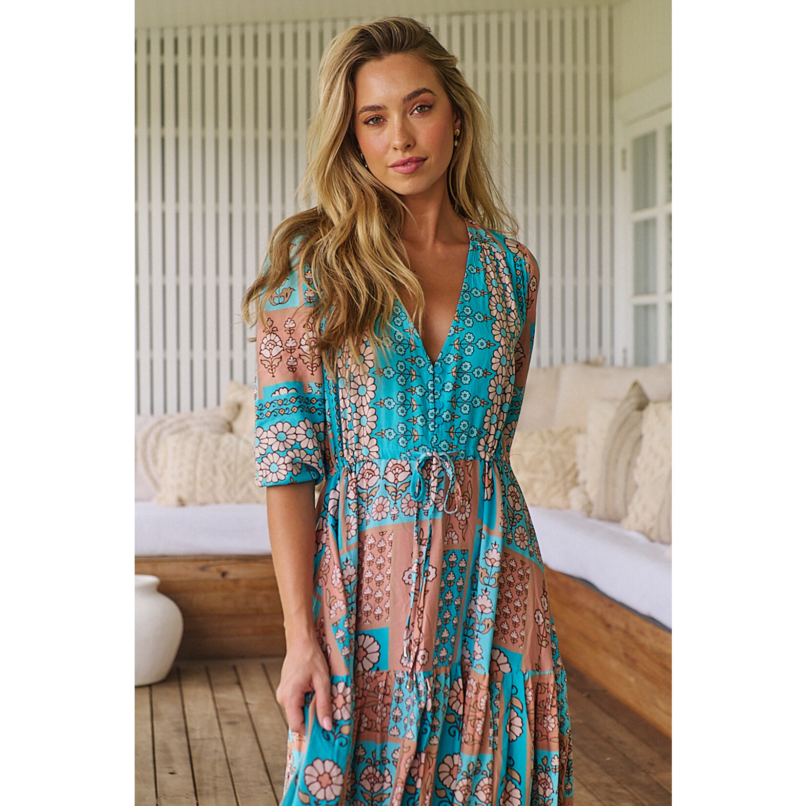 DRESS JS2017382B0992 TESSA MAXI FOREVERMORE PRINT - Naked Gypsy