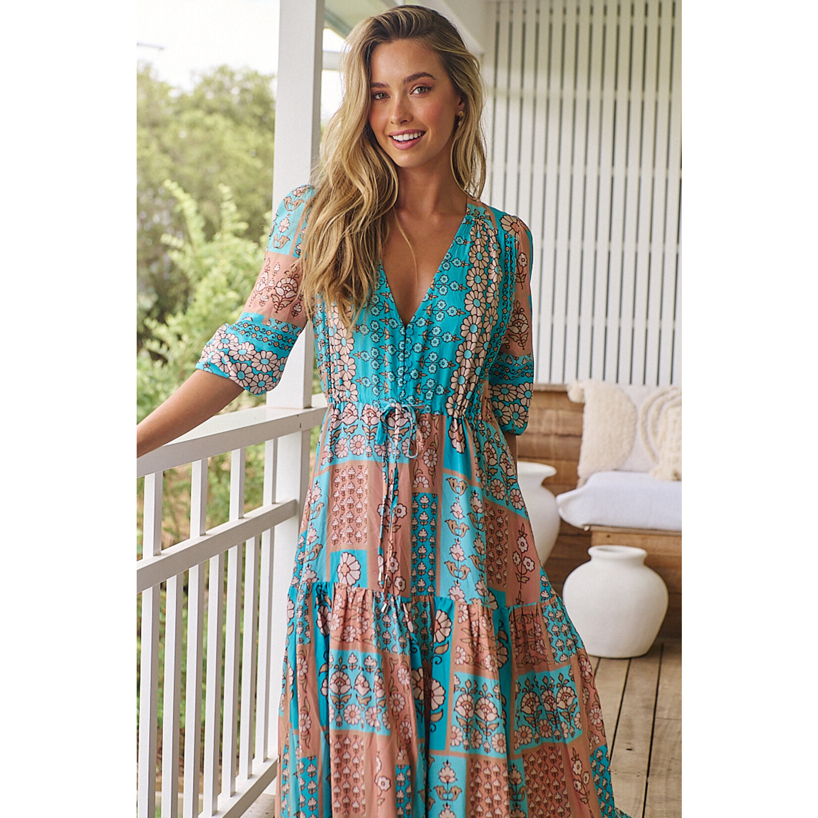 DRESS JS2017382B0992 TESSA MAXI FOREVERMORE PRINT - Naked Gypsy