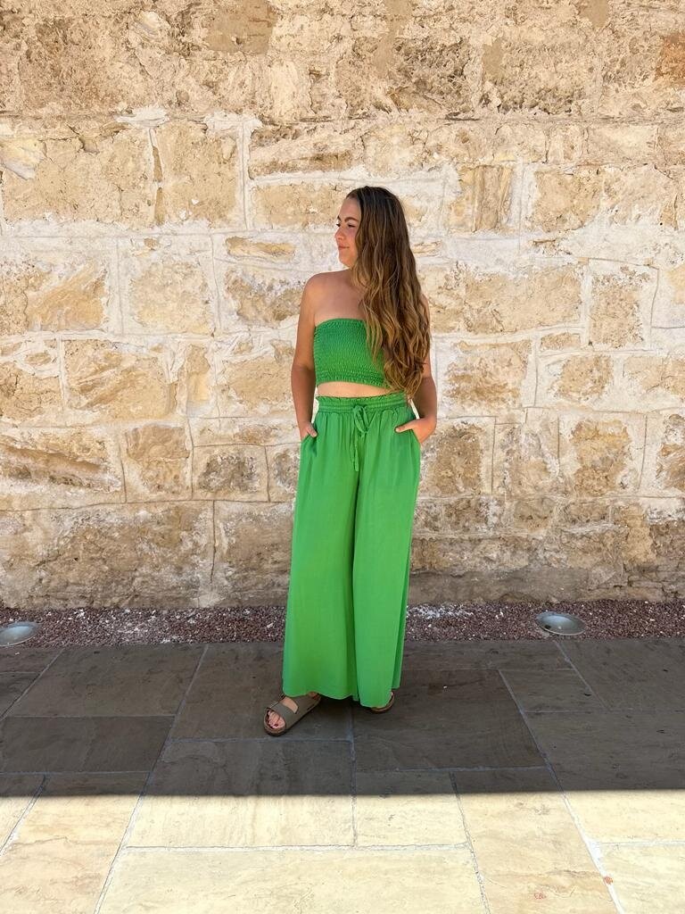 Naked Gypsy TIA WIDE LEG PARAKEET PANTS