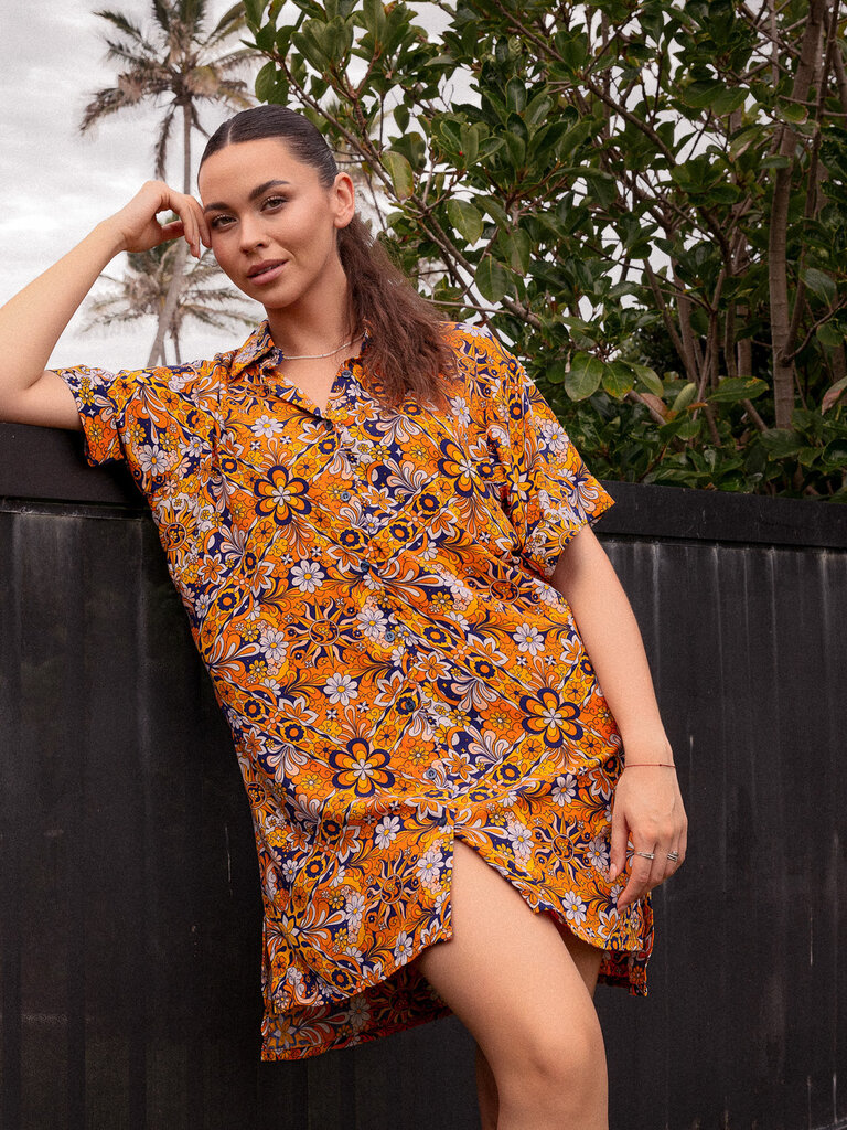 Honey & Stone Co SUNNY GOLDEN ECLIPSE SHIRT DRESS
