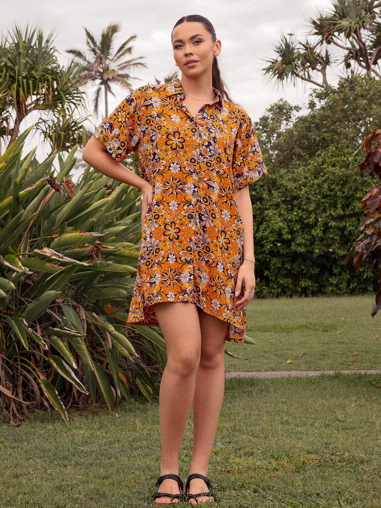 Honey & Stone Co SUNNY GOLDEN ECLIPSE SHIRT DRESS