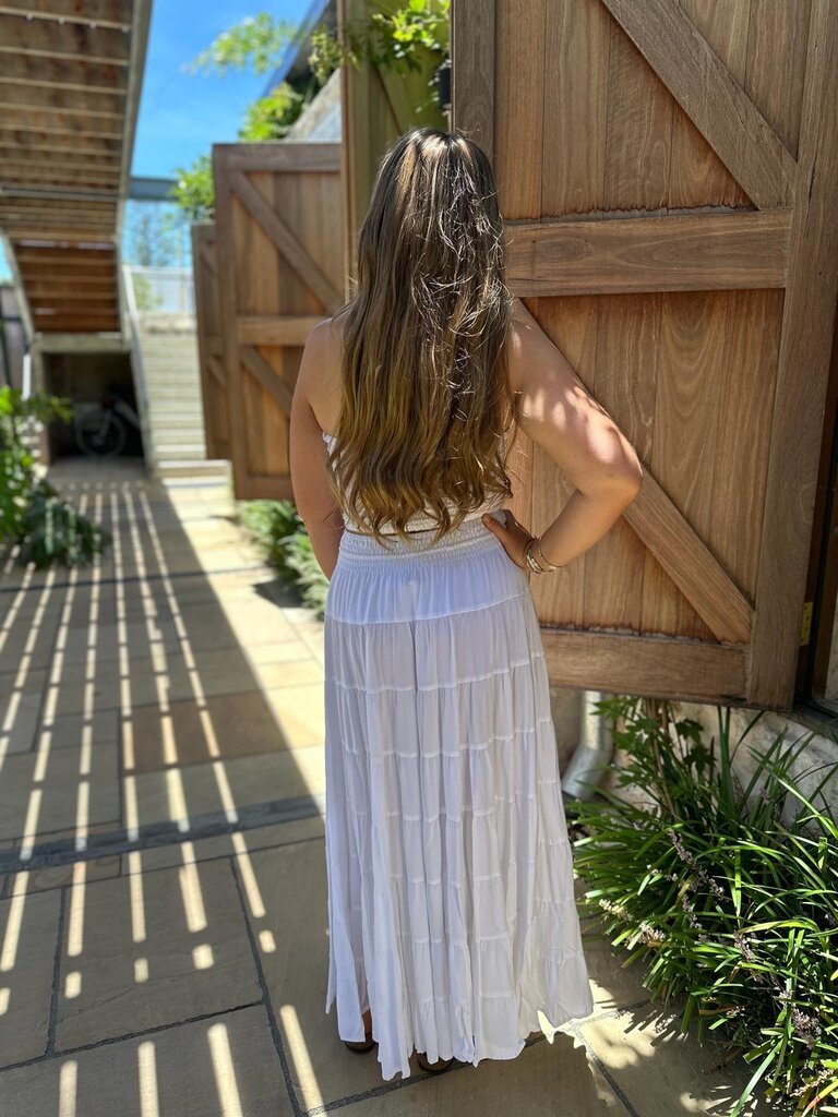 Honey & Stone Co PENNY WHITE MAXI SKIRT