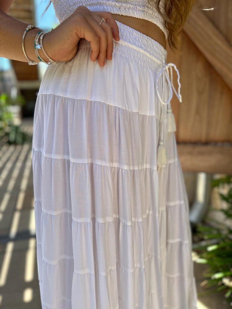 Honey & Stone Co PENNY WHITE MAXI SKIRT