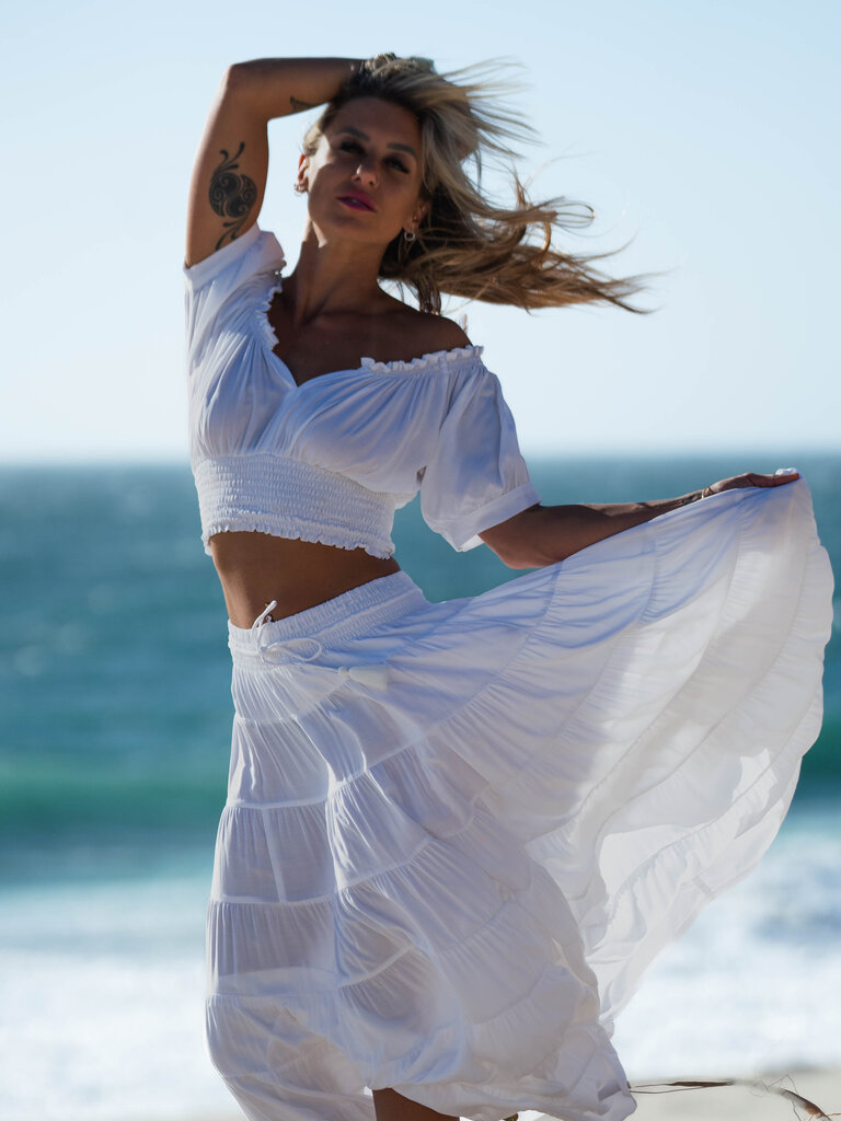 Honey & Stone Co PENNY WHITE MAXI SKIRT