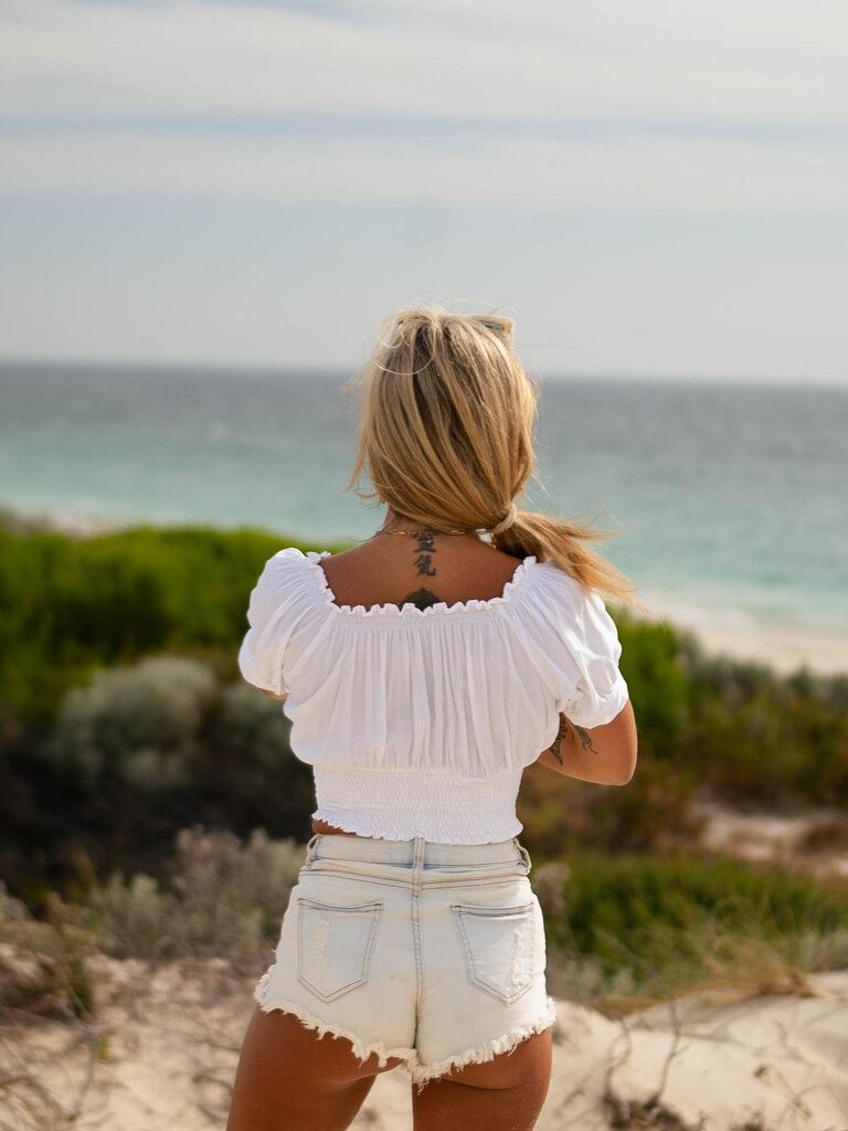 Honey & Stone Co AVA CROP WHITE