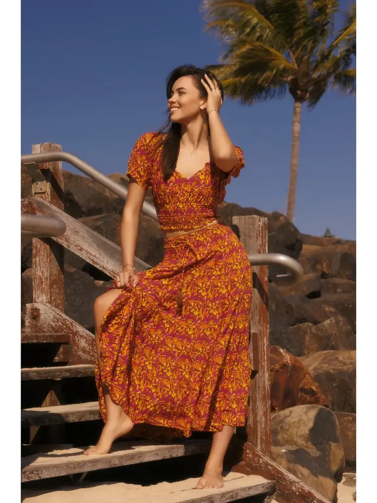 Honey & Stone Co PENNY CALIFORNIA DREAMIN' MAXI SKIRT
