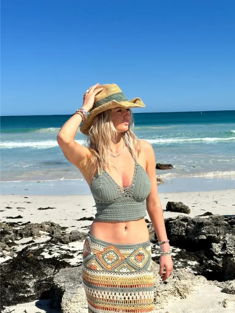 Naked Gypsy BODHI CROCHET TOP SAGE